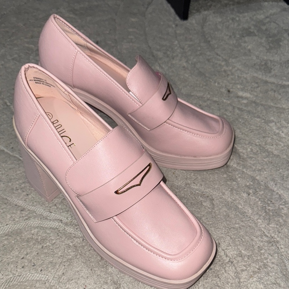 Pink Loafer Heels